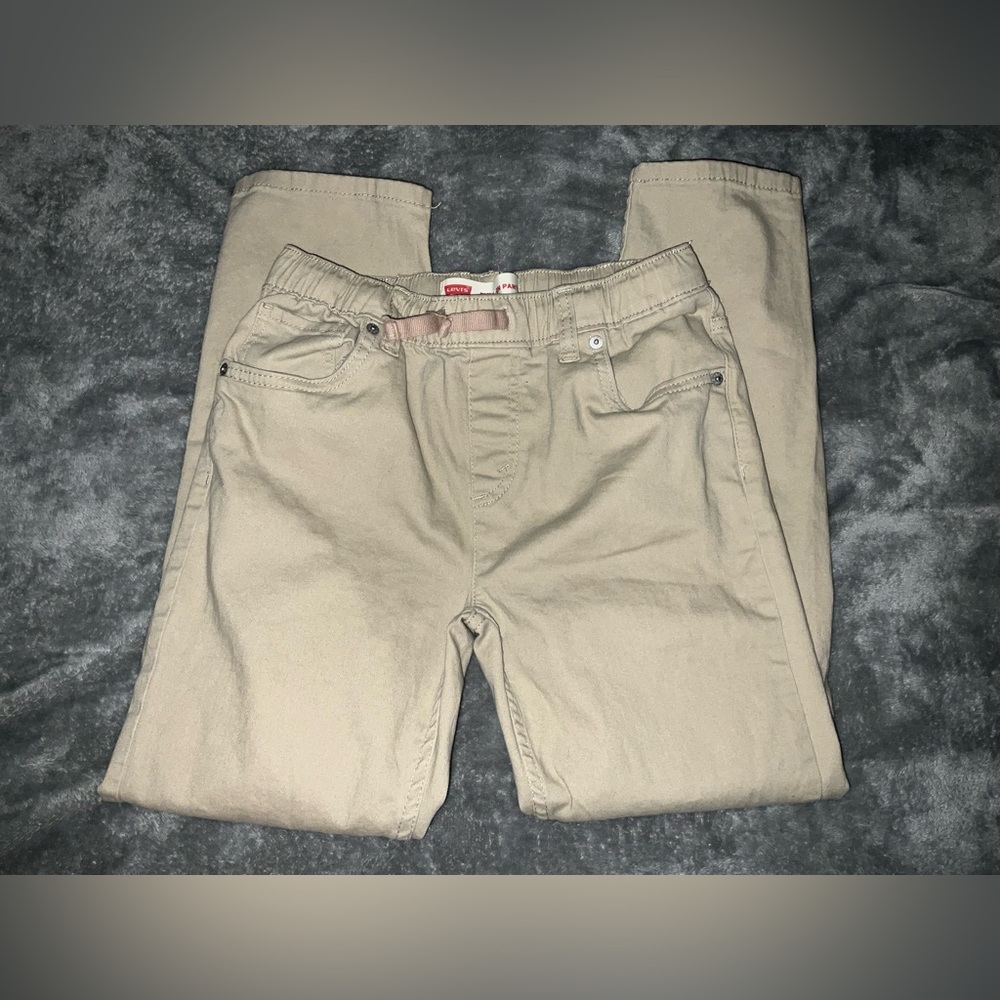 Levi's Tan Casual Pull-On Bottoms with Straight Leg Khaki size 14
